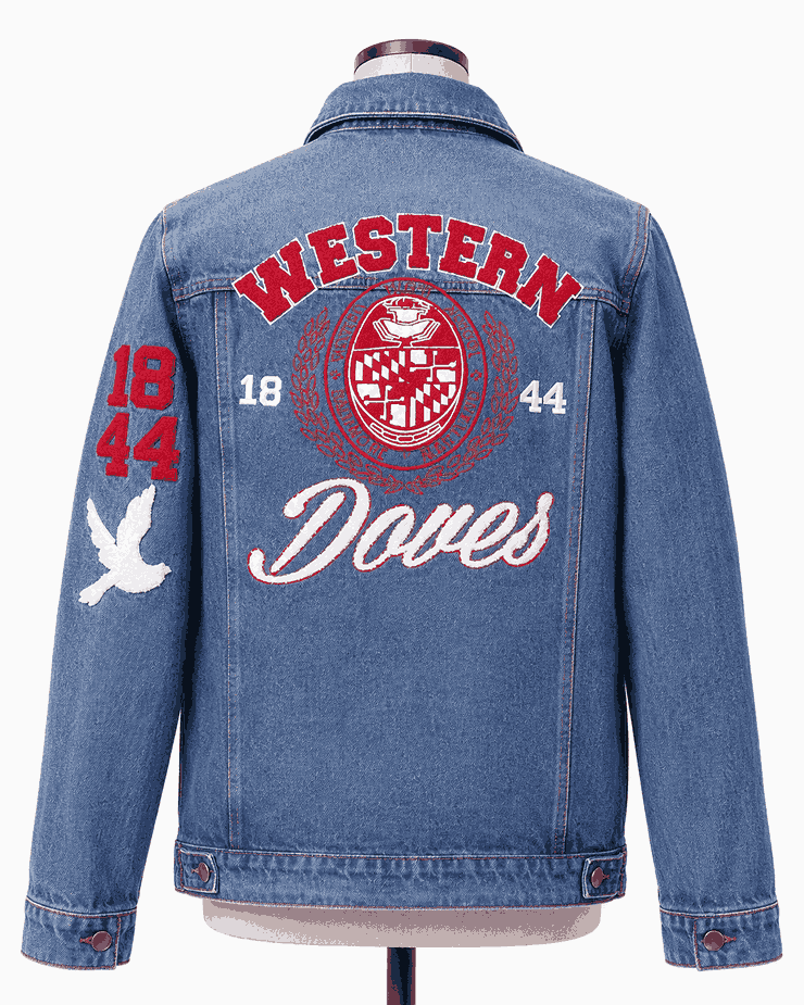 Western High School Style Denim Jacket